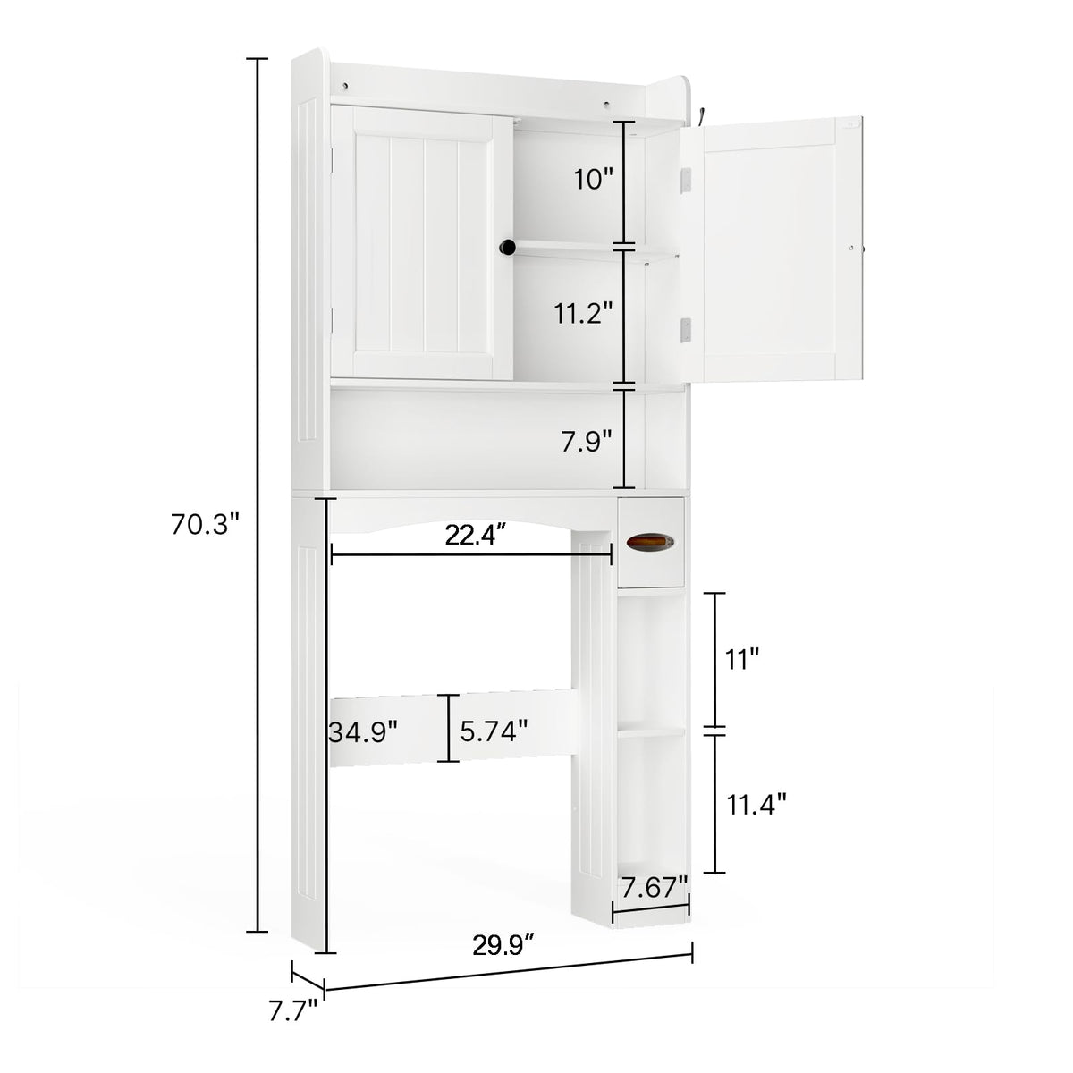 White Over The Toilet Storage Cabinet E474