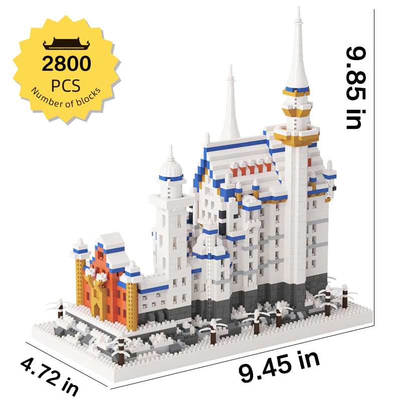 2801Pcs Swan Castle Architecture Micro Building Bricks Model Kit C592