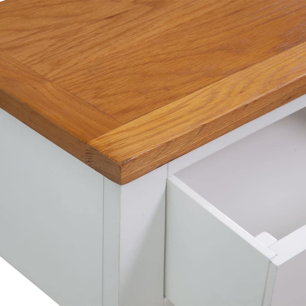 Solid Oak and Acacia Wood Console Table with Two Drawers and Shelf X486793