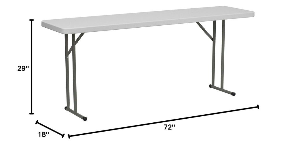 6 Pack 6-Foot Granite White Plastic Folding Training Table Q808655