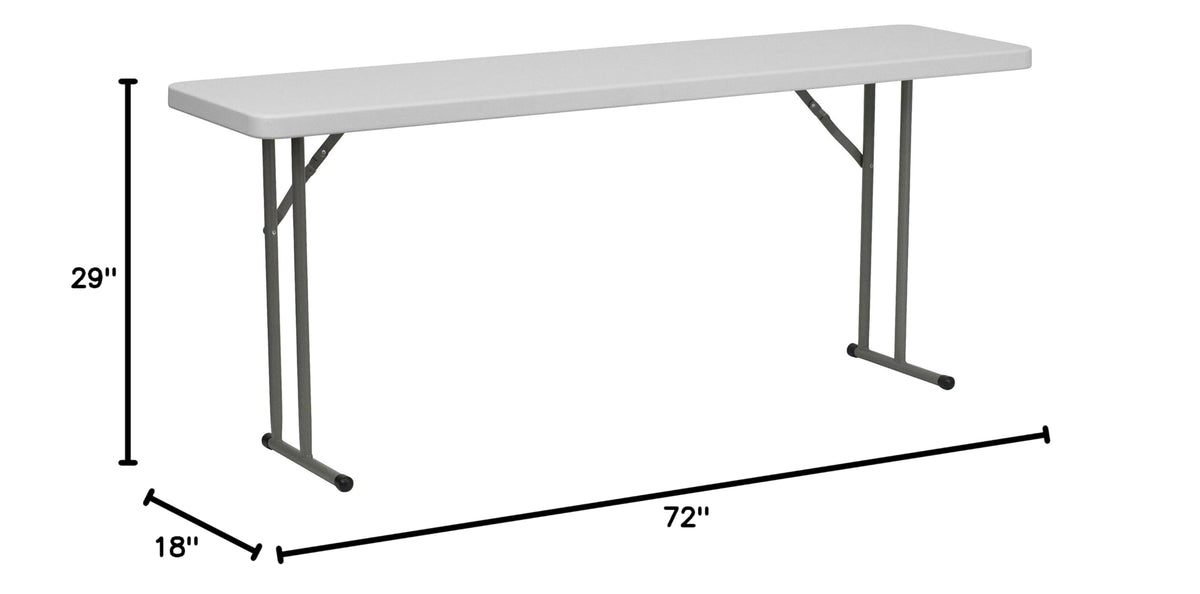 6 Pack 6-Foot Granite White Plastic Folding Training Table Q808655