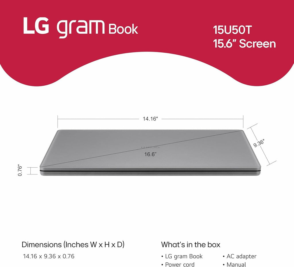 15.6" Lightweight Laptop Intel Core i5 16 GB RAM 256 GB SSD Windows 11 Pro Titan Silver N1988