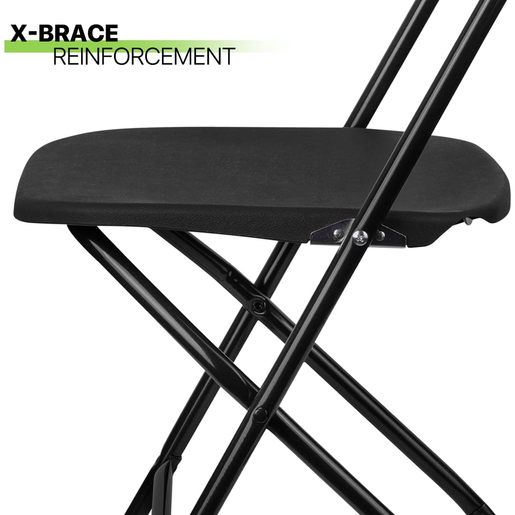 Black Plastic Folding Chairs 10 Pack F7459