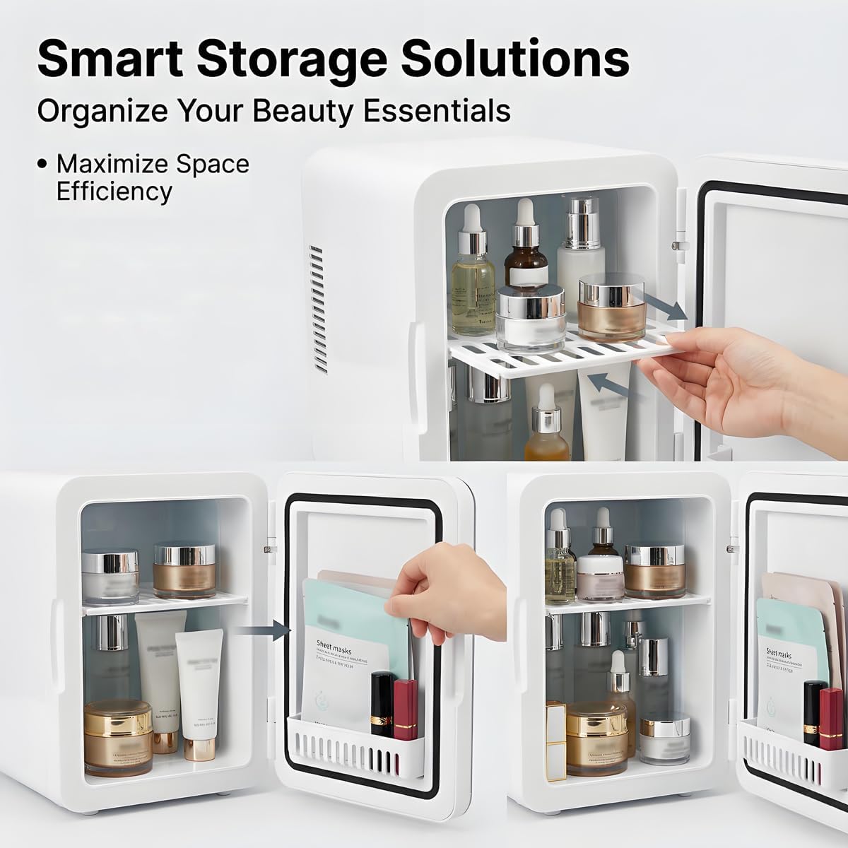 4 Liter Mini Skincare Fridge with Dimmable LED Mirror P4737