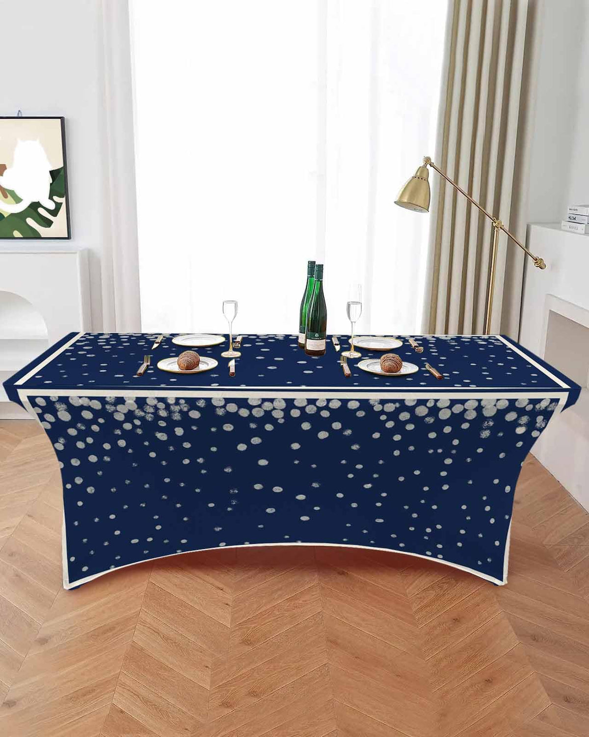 Silver Speckle Spandex Table Cloth for 6FT I2979