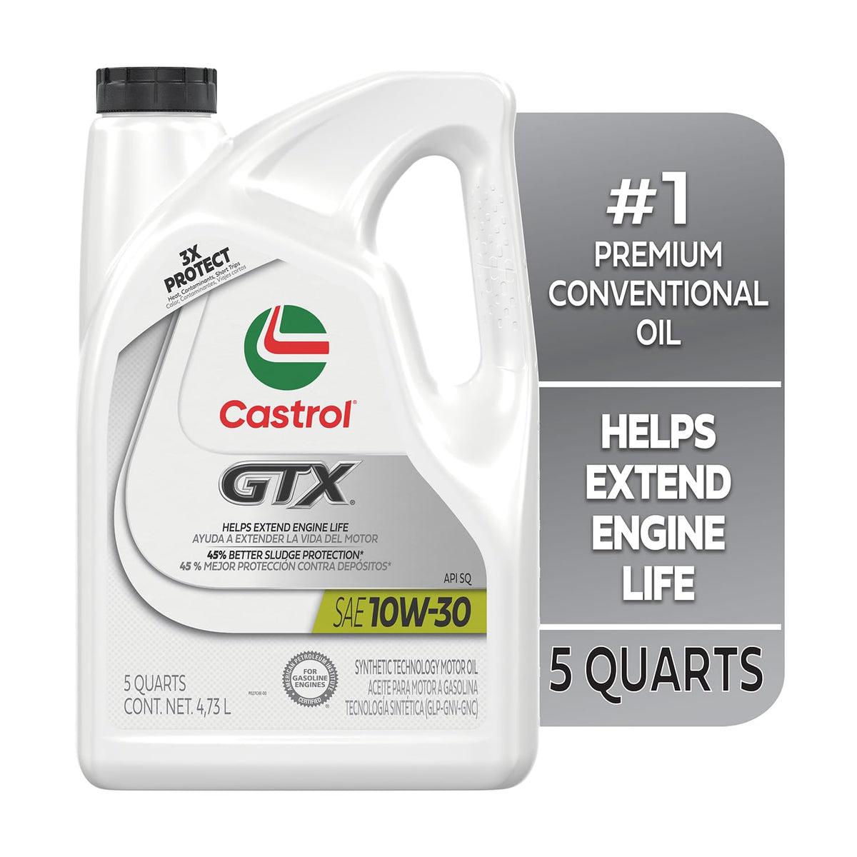 10W-30 Conventional Motor Oil, 5 Quarts S855