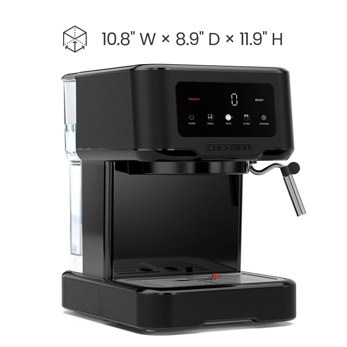 15 Bar Digital Espresso Machine with Steam Wand F729