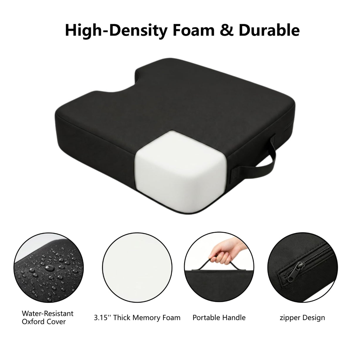 2 Pack Extra Thick Portable Bleacher Seat Cushions with Handle U847