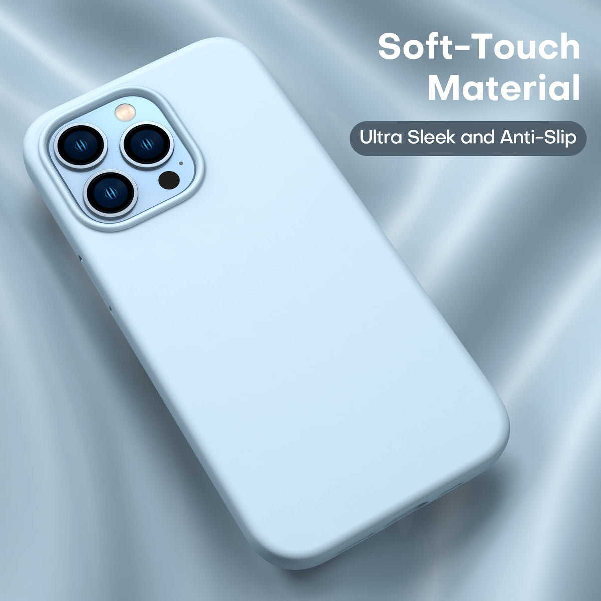Light Blue Silicone Case with Glass Screen Protectors Y965510