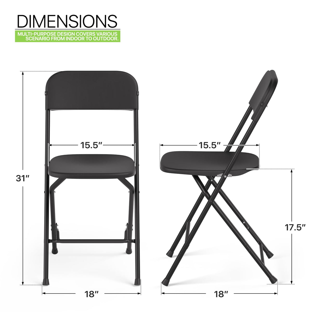 Black Plastic Folding Chairs 10 Pack F7459