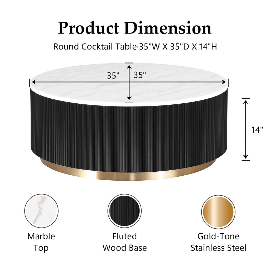 Marble Coffee Table with Pedestal Base B1305