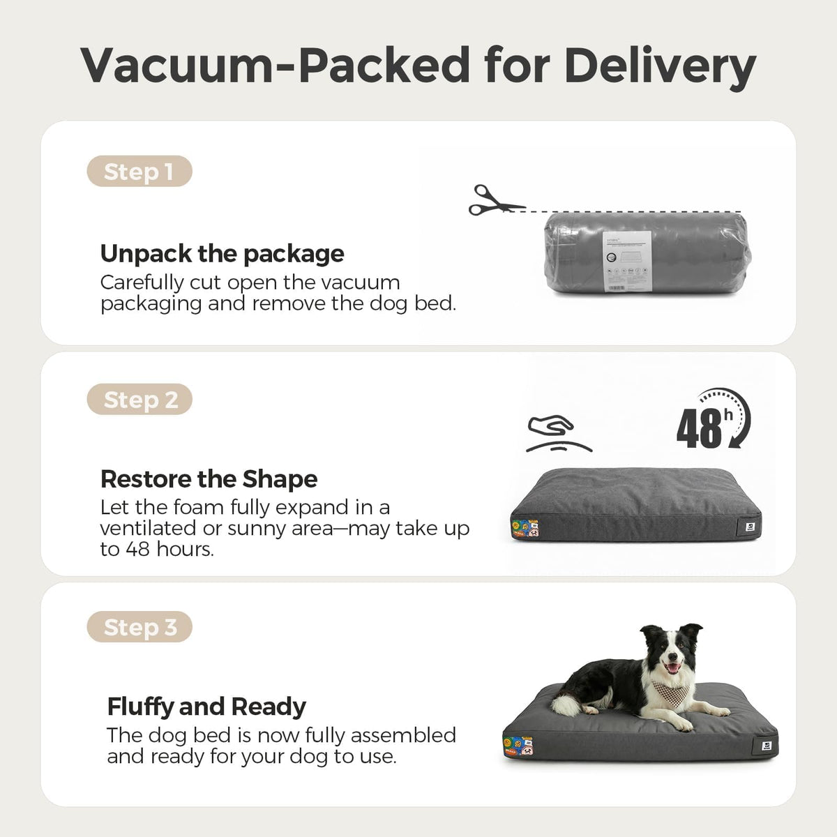 42 Inch Chew Proof Waterproof Washable Dog Bed Dark Grey Q336152