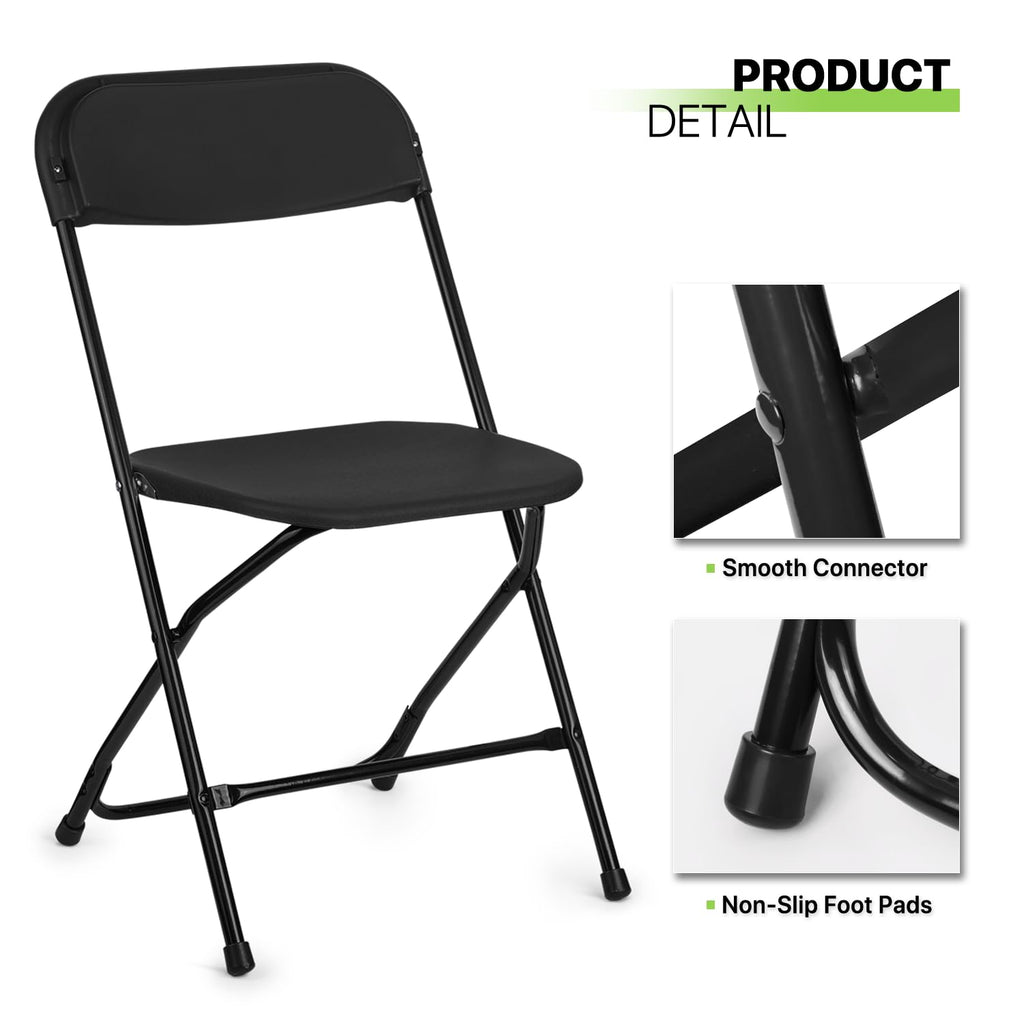 Black Plastic Folding Chairs 10 Pack F7459
