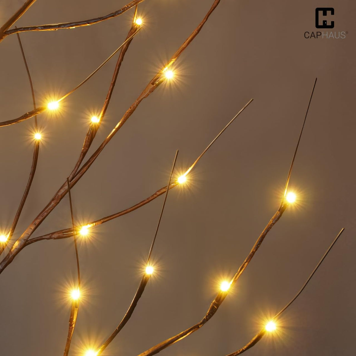 8 Ft Pre-Lit Twinkling Brown Birch Tree with 132 Warm White LED F691990