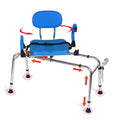 Sliding Shower Chair Tub Transfer Bench with 360° Swivel Seat G298