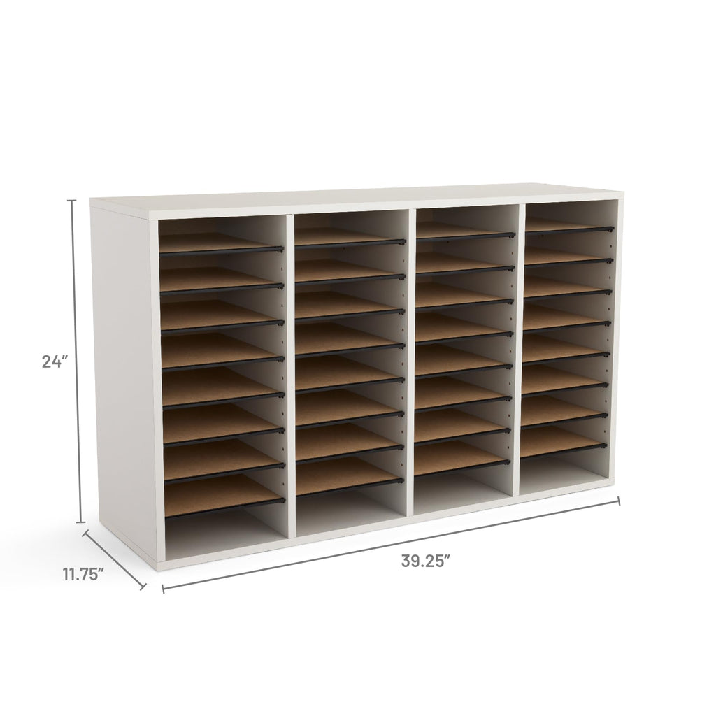 36 Compartments Wood Literature Organizer H2587
