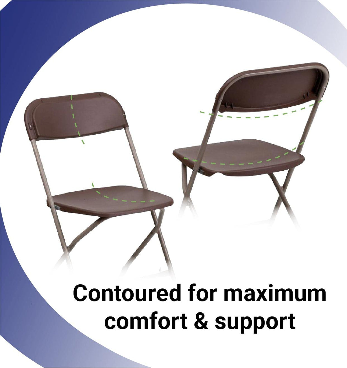Brown 10pk Stackable Folding Chairs B556