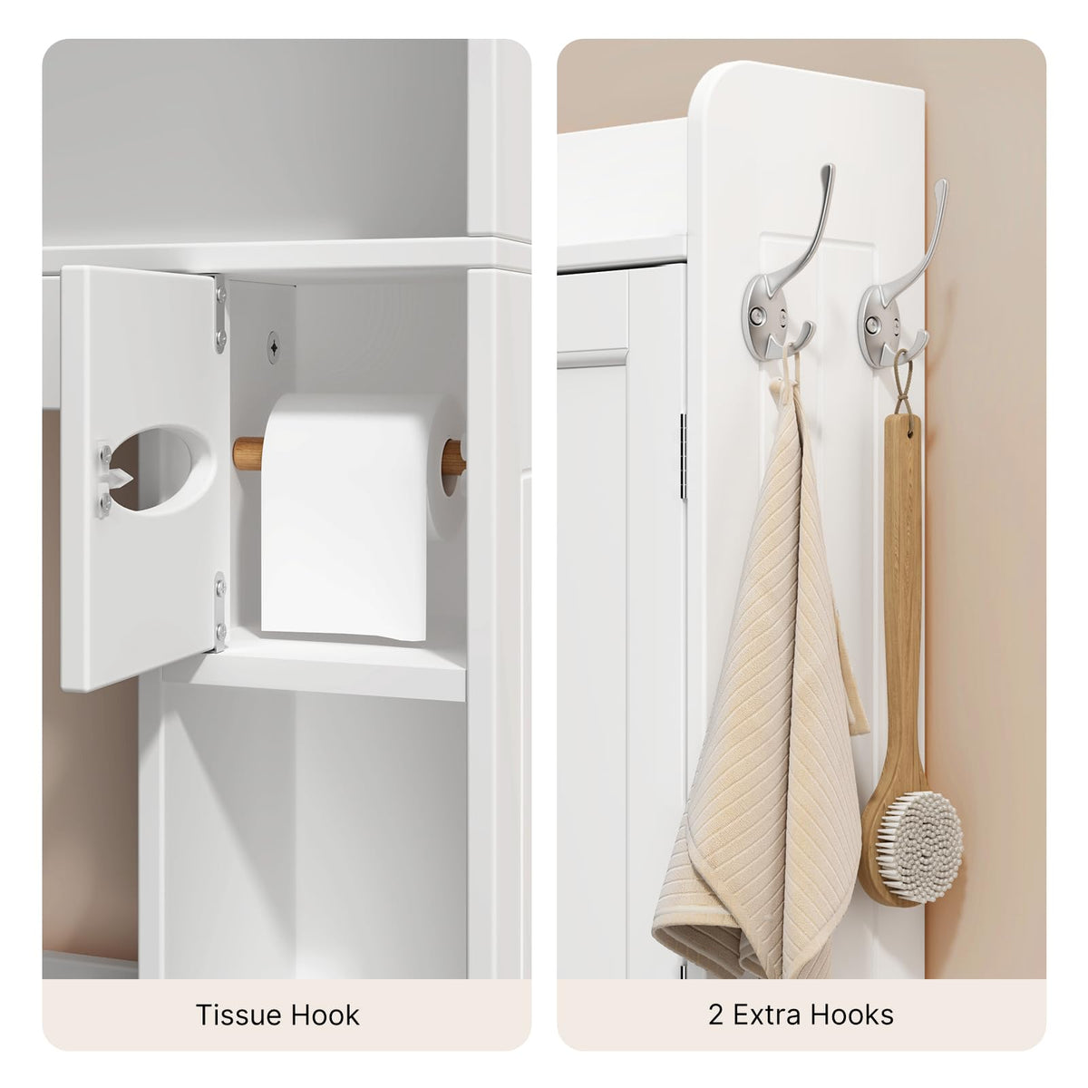 White Over The Toilet Storage Cabinet E474