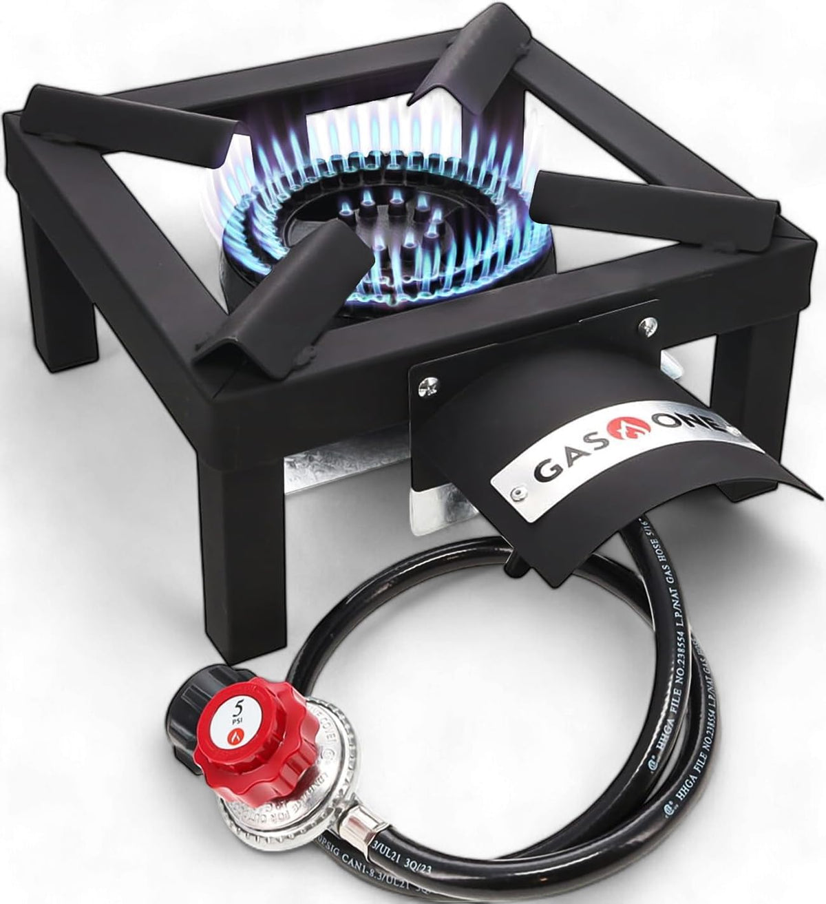High Pressure Single Propane Burner with Heat Shield F951742