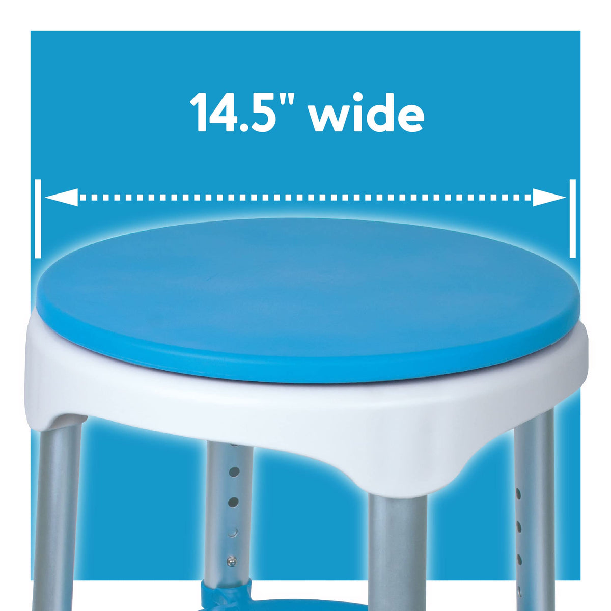 Adjustable Rotating Bath and Shower Stool with Storage Tray Q414