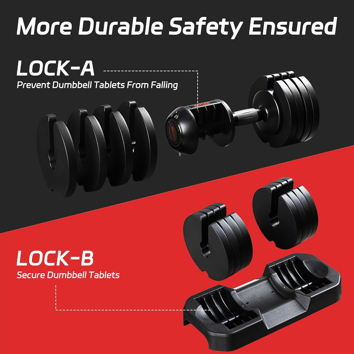 Adjustable Dumbbell Set with Tray U825