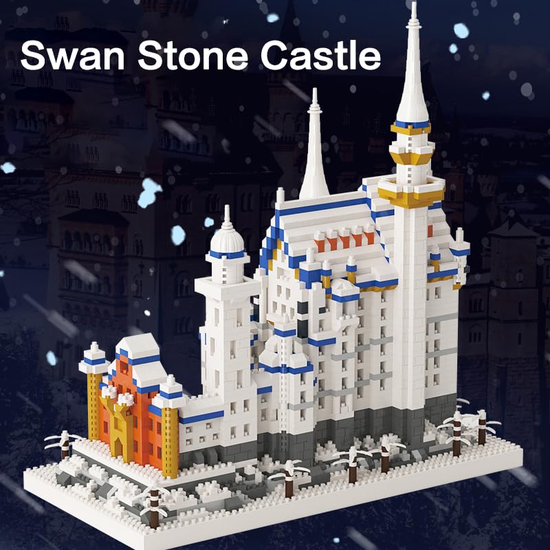 2801Pcs Swan Castle Architecture Micro Building Bricks Model Kit C592