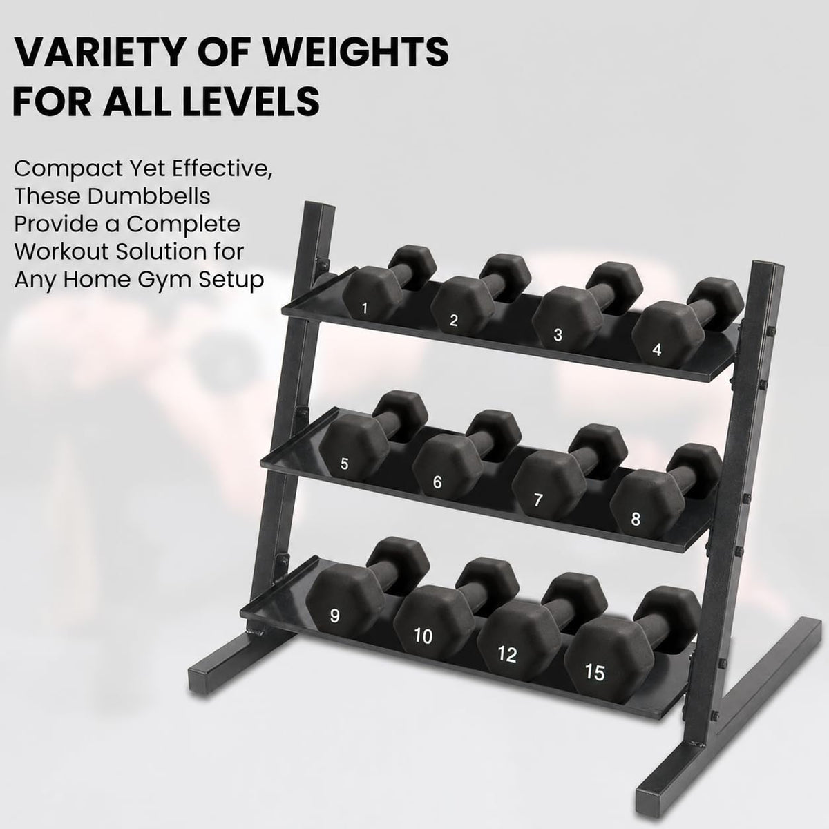 Neoprene Hexagon Dumbbells with Cast Ergo Handle C90016