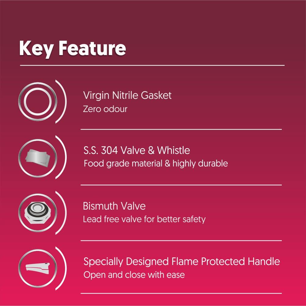 Stainless Steel Outer Lid Pressure Cooker, 3 Litres F5263