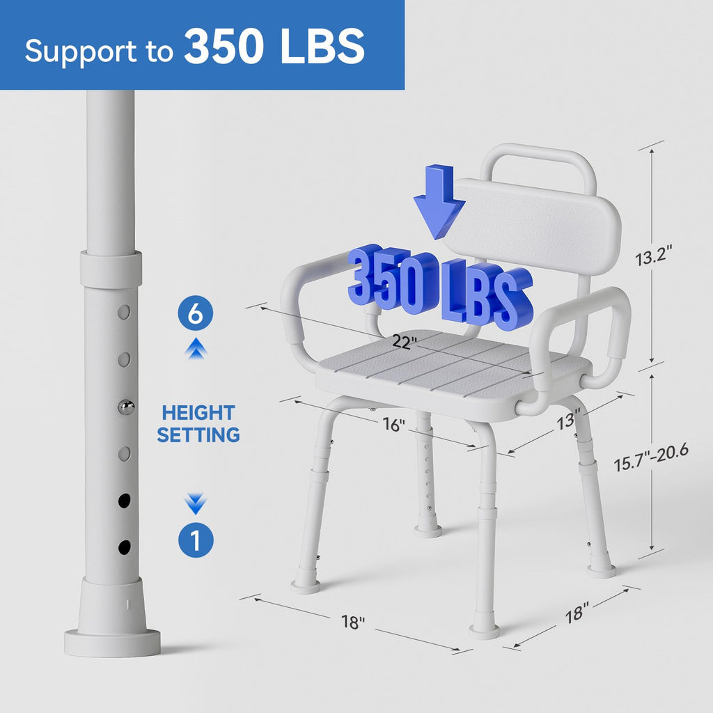 Swivel Shower Chair with Back and Arm X99398