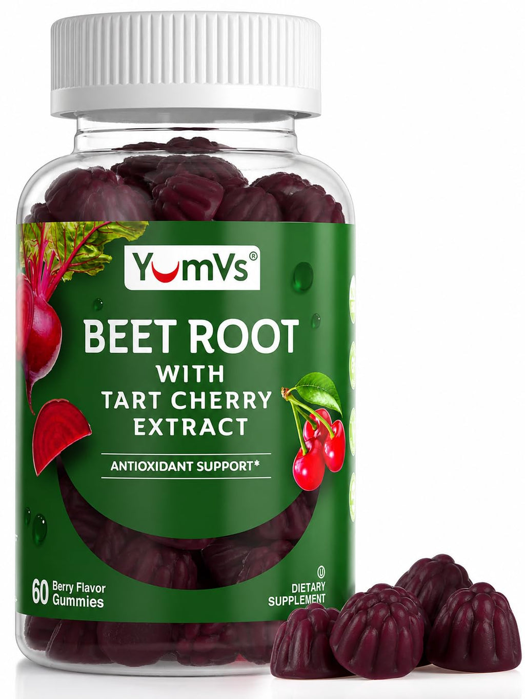 Beet Root Gummies with Tart Cherry 60 Count X943048
