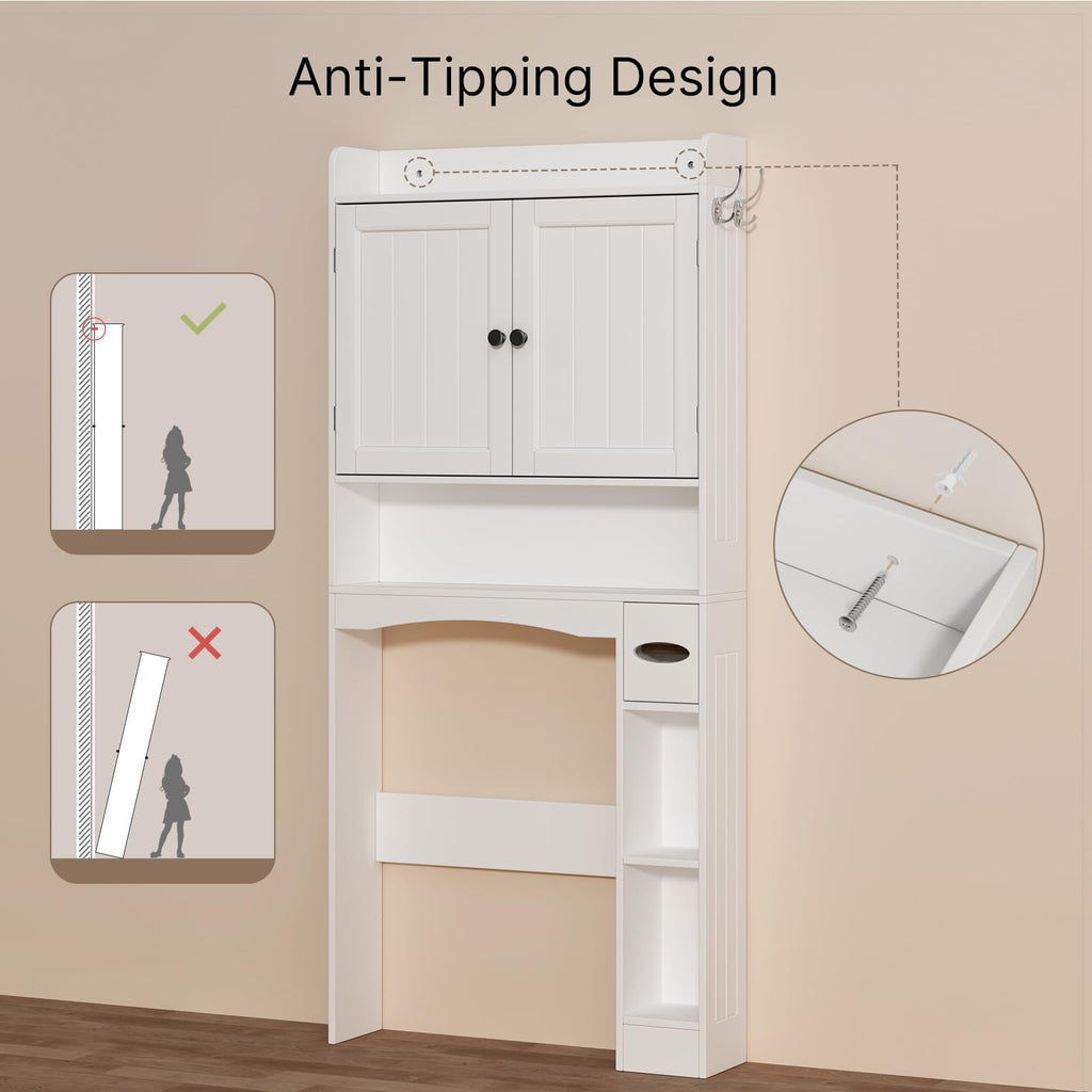 White Over The Toilet Storage Cabinet E474