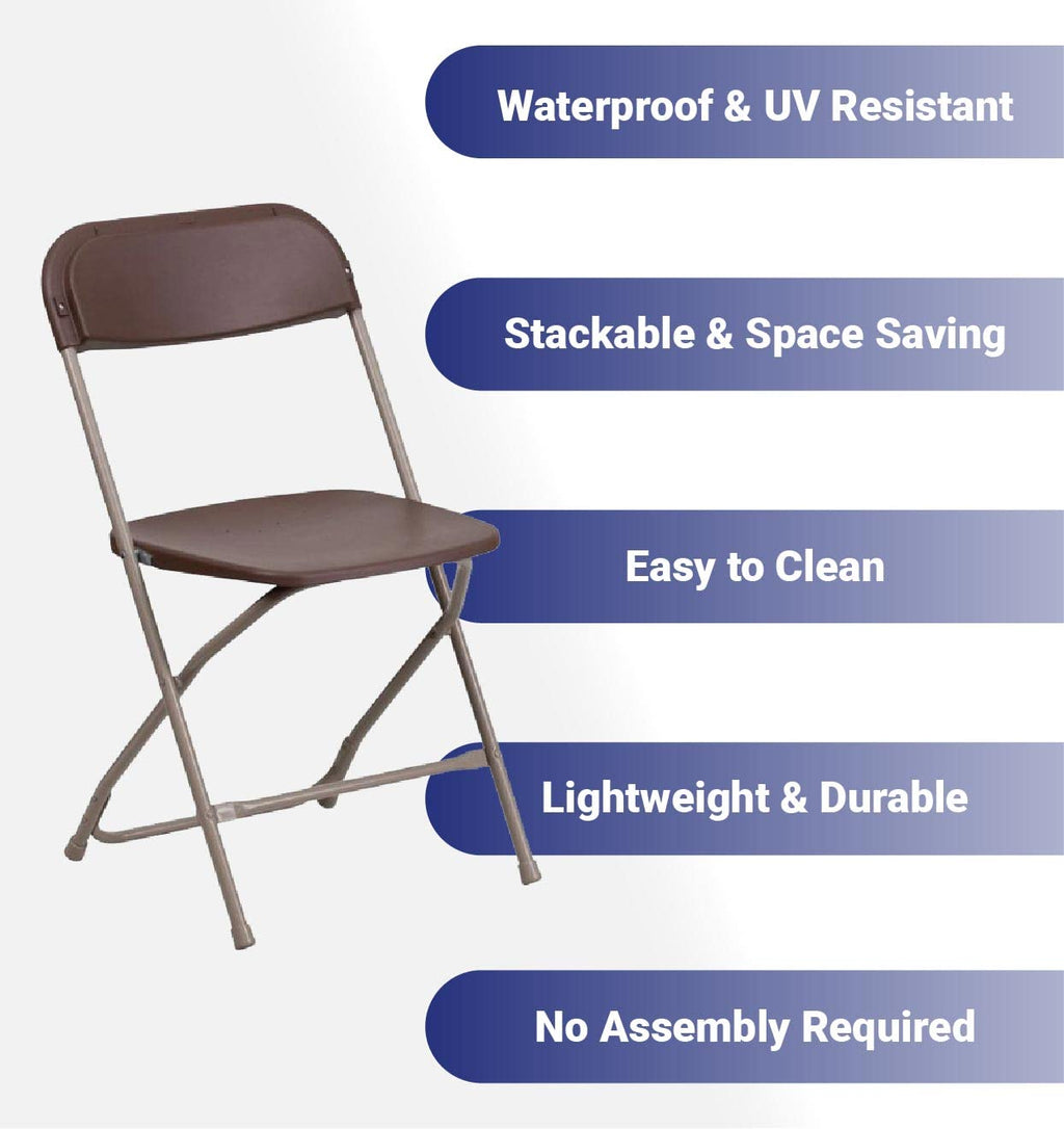 Brown 10pk Stackable Folding Chairs B556