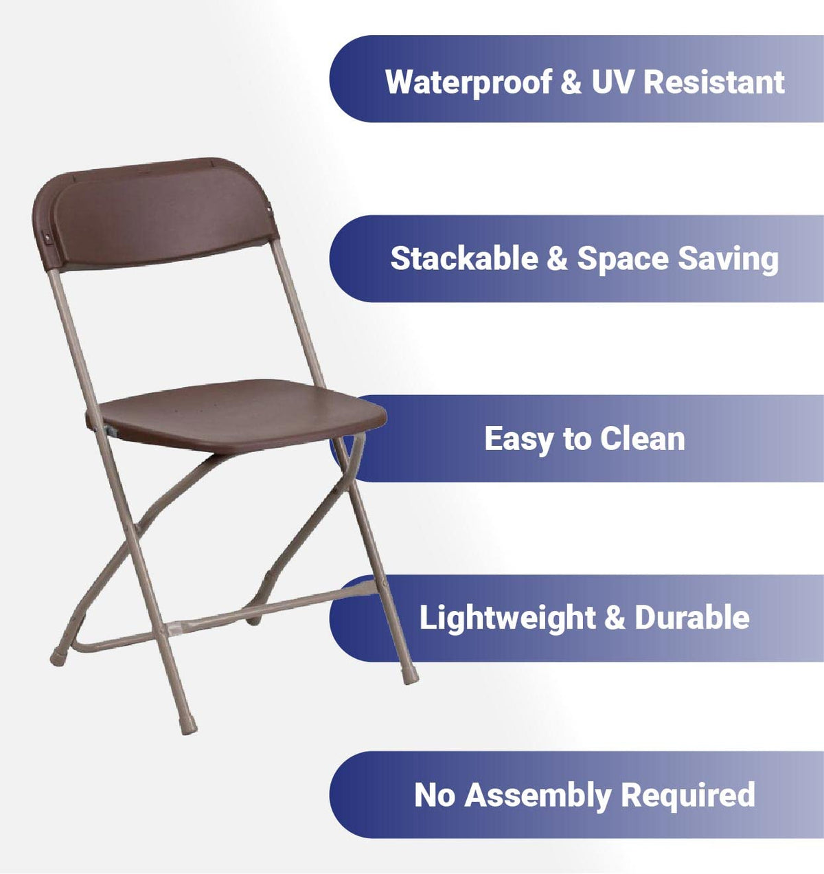 Brown 10pk Stackable Folding Chairs B556
