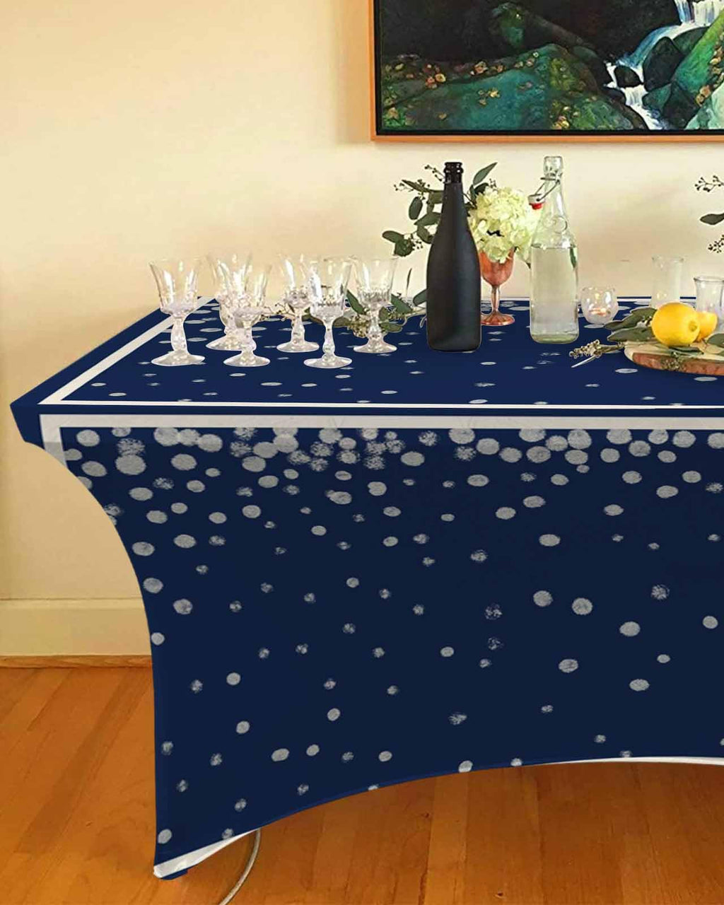 Silver Speckle Spandex Table Cloth for 6FT I2979