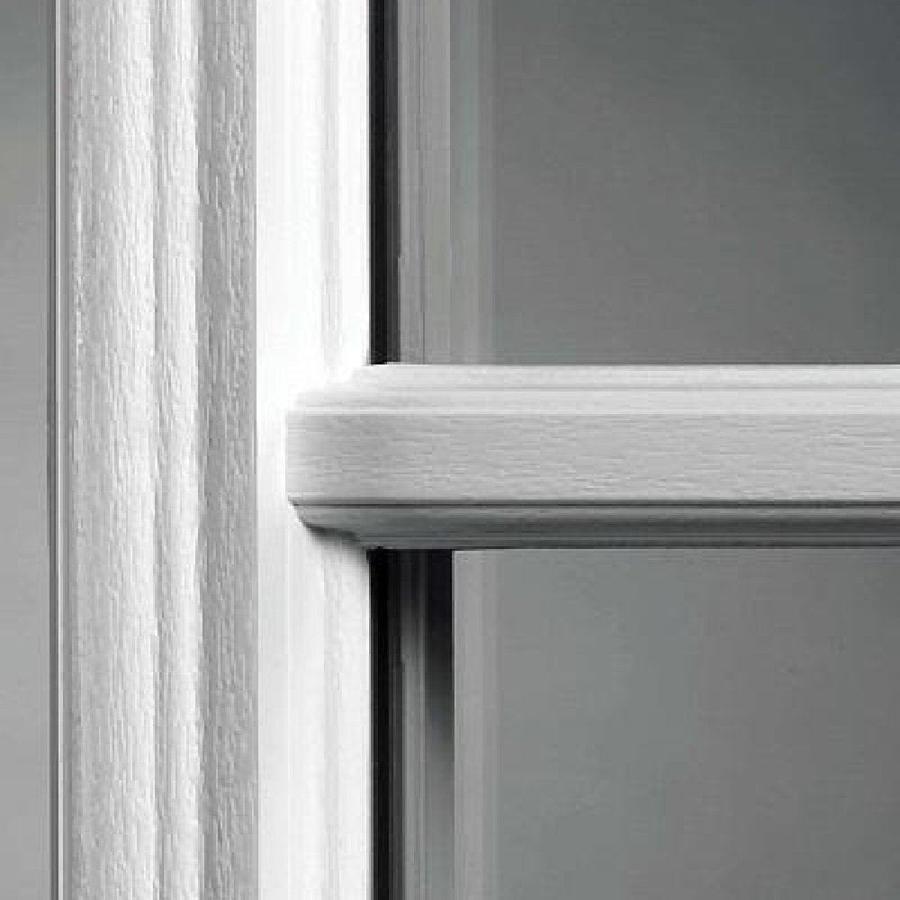 Primed Left Hand Outswing 9 Lite Prehung Front Door with Pet Door Y525160