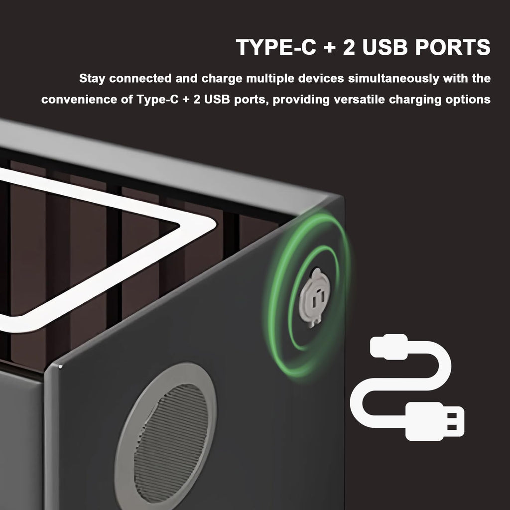 White 3 Drawer LED Nightstand with Wireless Charging T685022