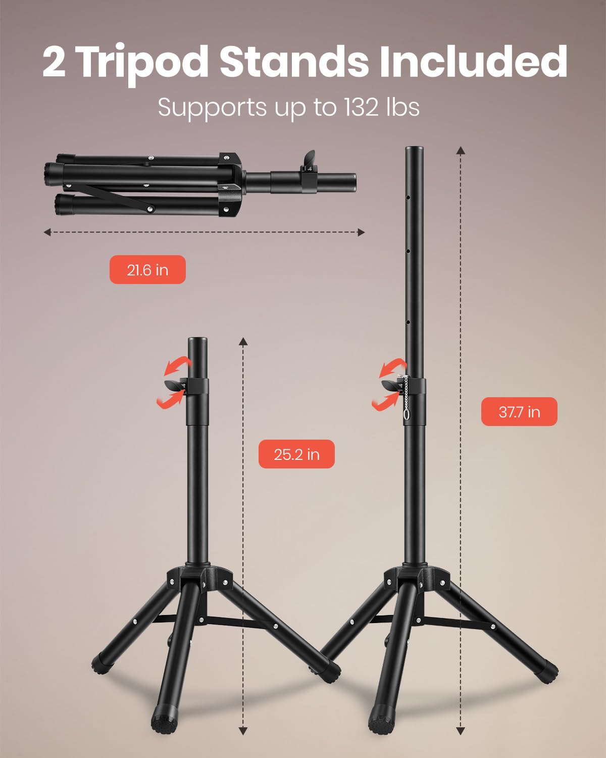 8 Inch Rechargeable Bluetooth PA System with Tripod Stands, Wired Mic D29612