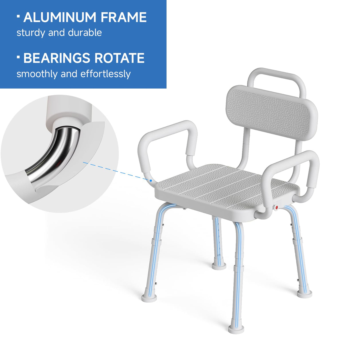 Swivel Shower Chair with Back and Arm X99398