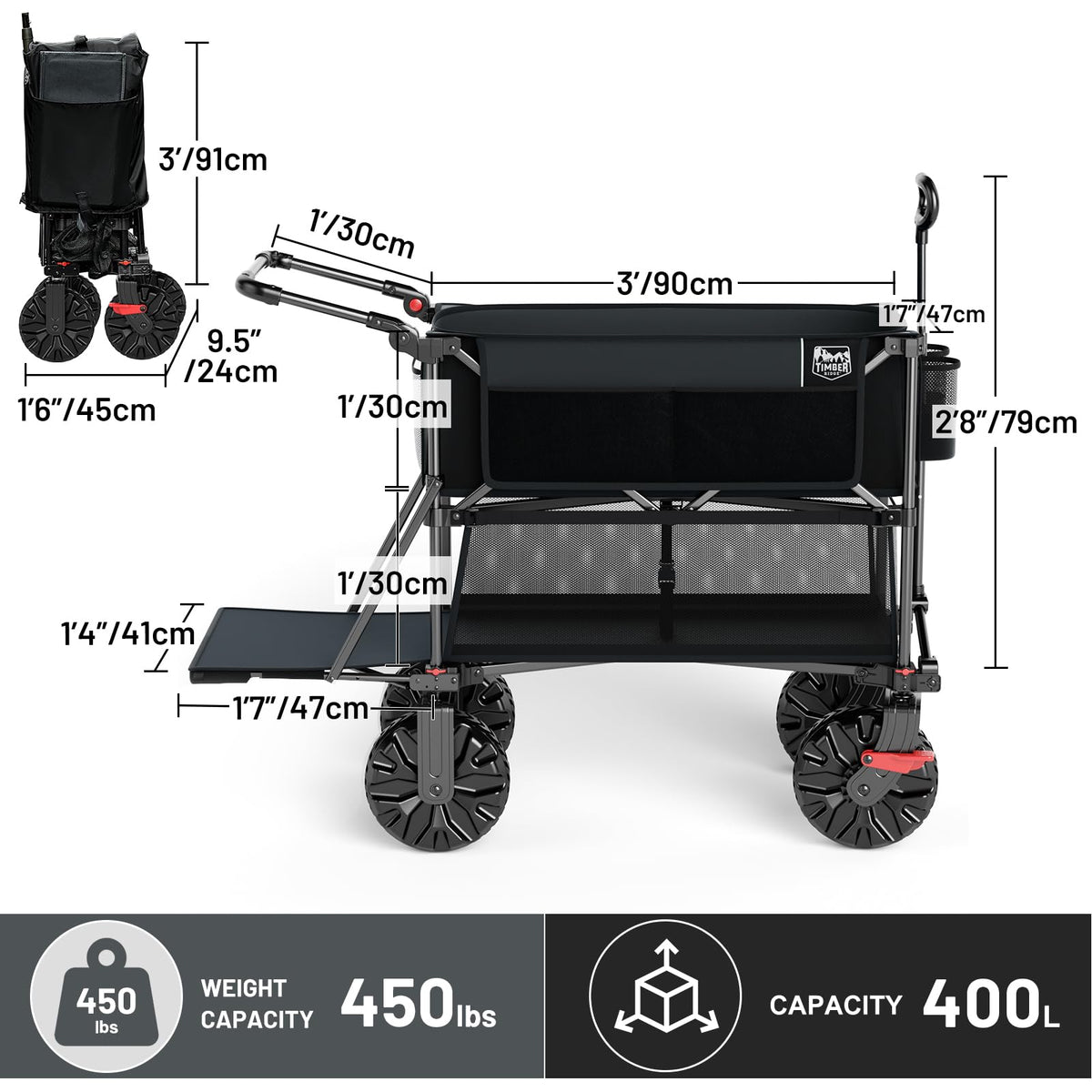 Double Decker Wagon 400L Capacity 450lb Load X983704