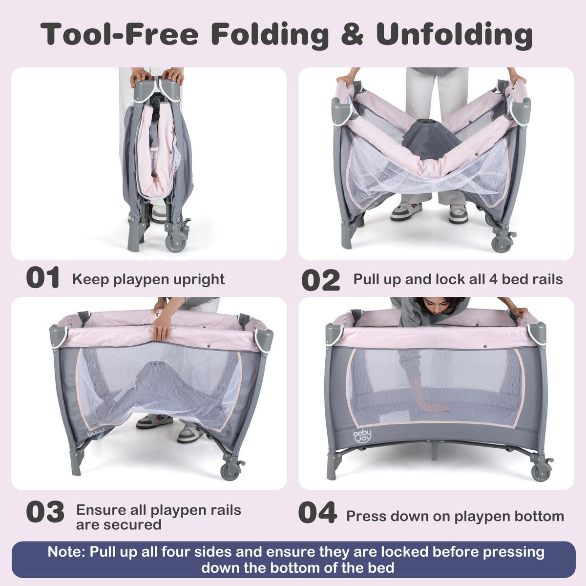 5 in 1 Pack and Play with Bassinet and Diaper Changing Table V78361