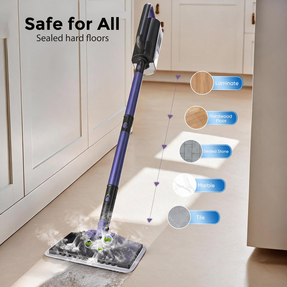 6-in-1 Lightweight Steam Mop with 23FT Cable N919