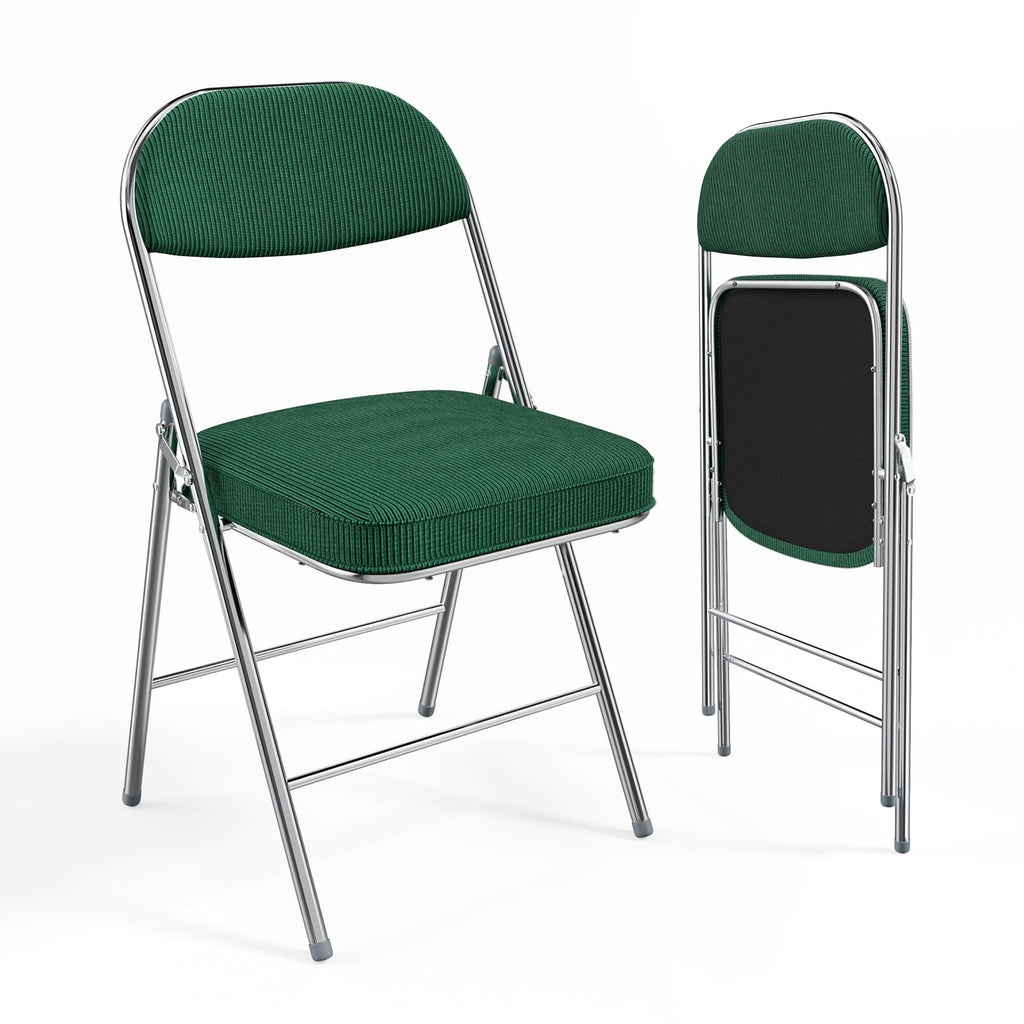 2 Pack Olive Green Folding Chairs with Padded Seat X66550