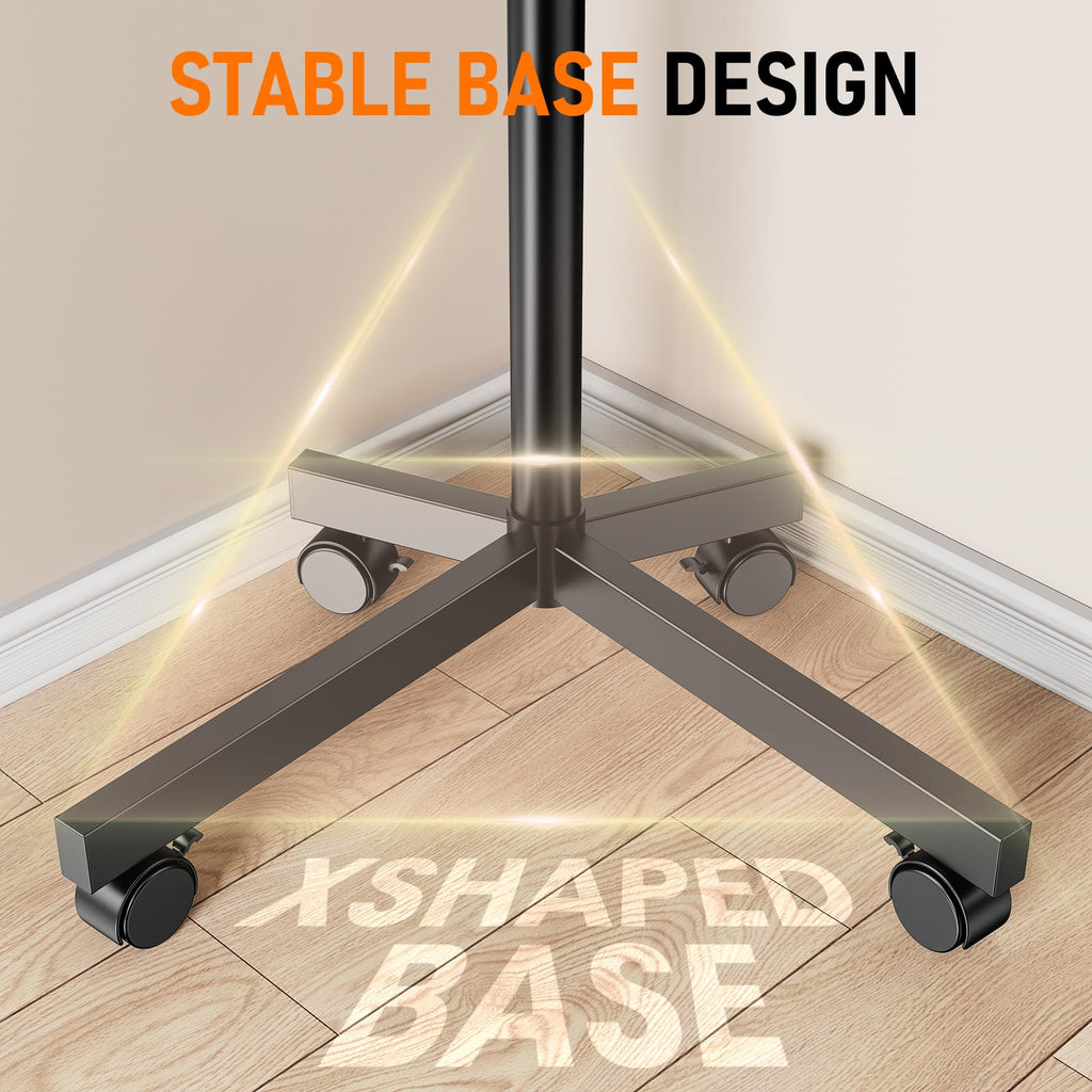 Rolling TV Stand with Locking Wheels, Black E773