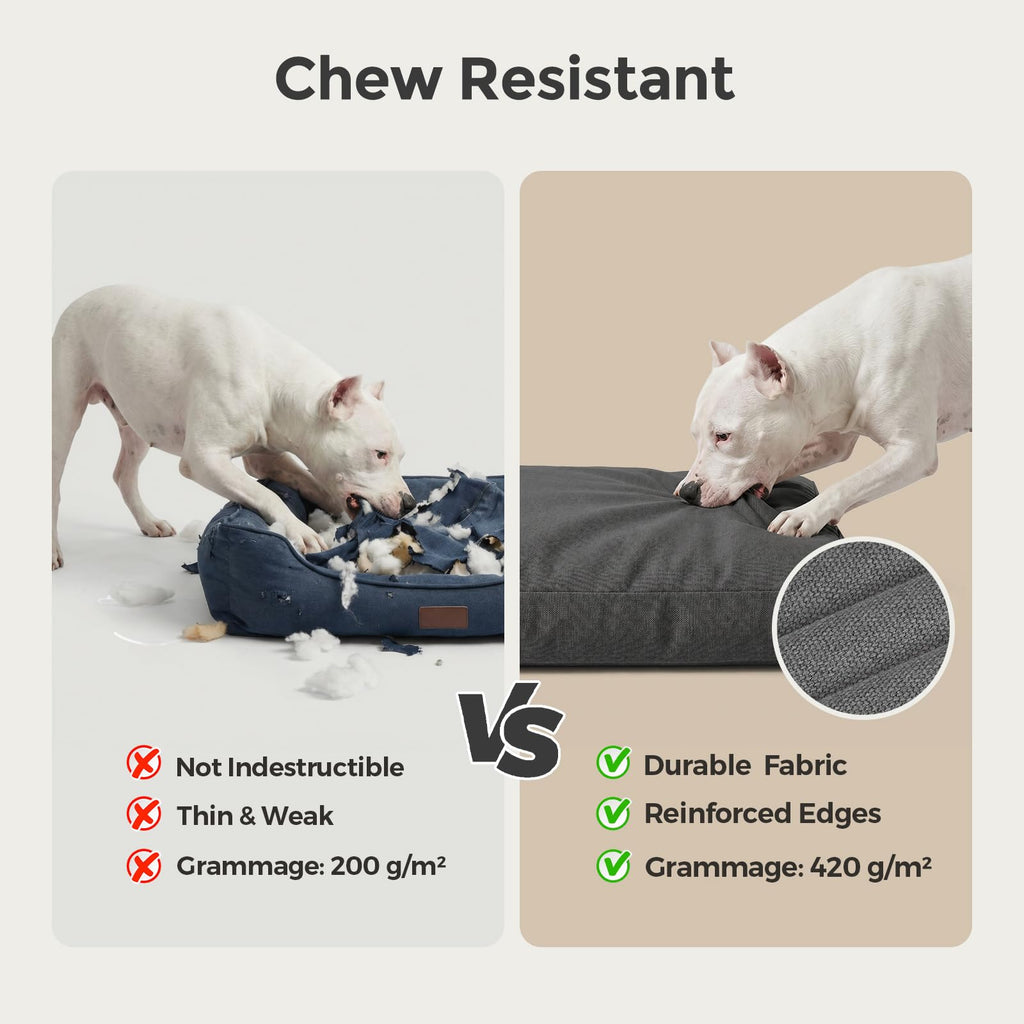 42 Inch Chew Proof Waterproof Washable Dog Bed Dark Grey Q336152