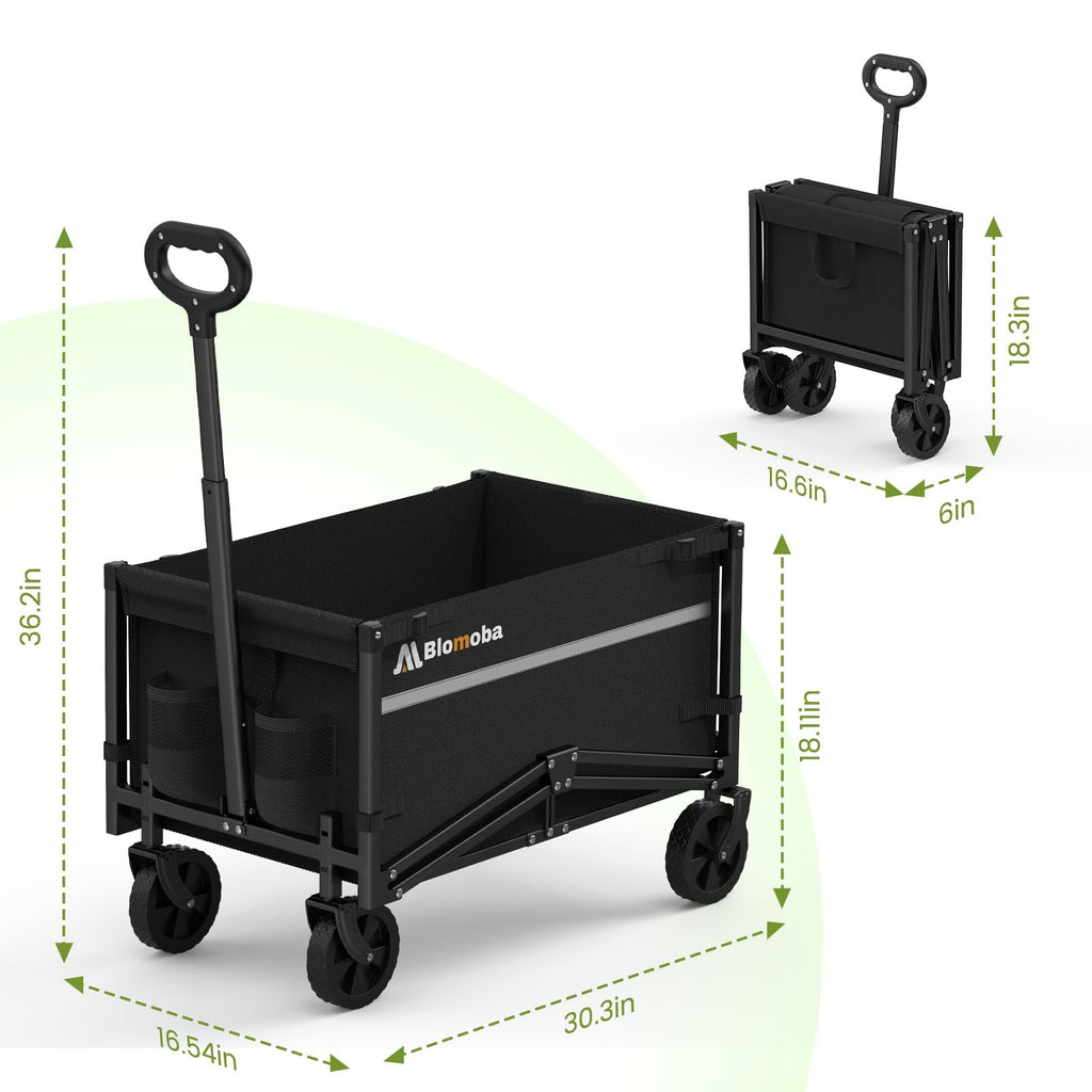 Collapsible Wagon Cart with Wheels, Black I204