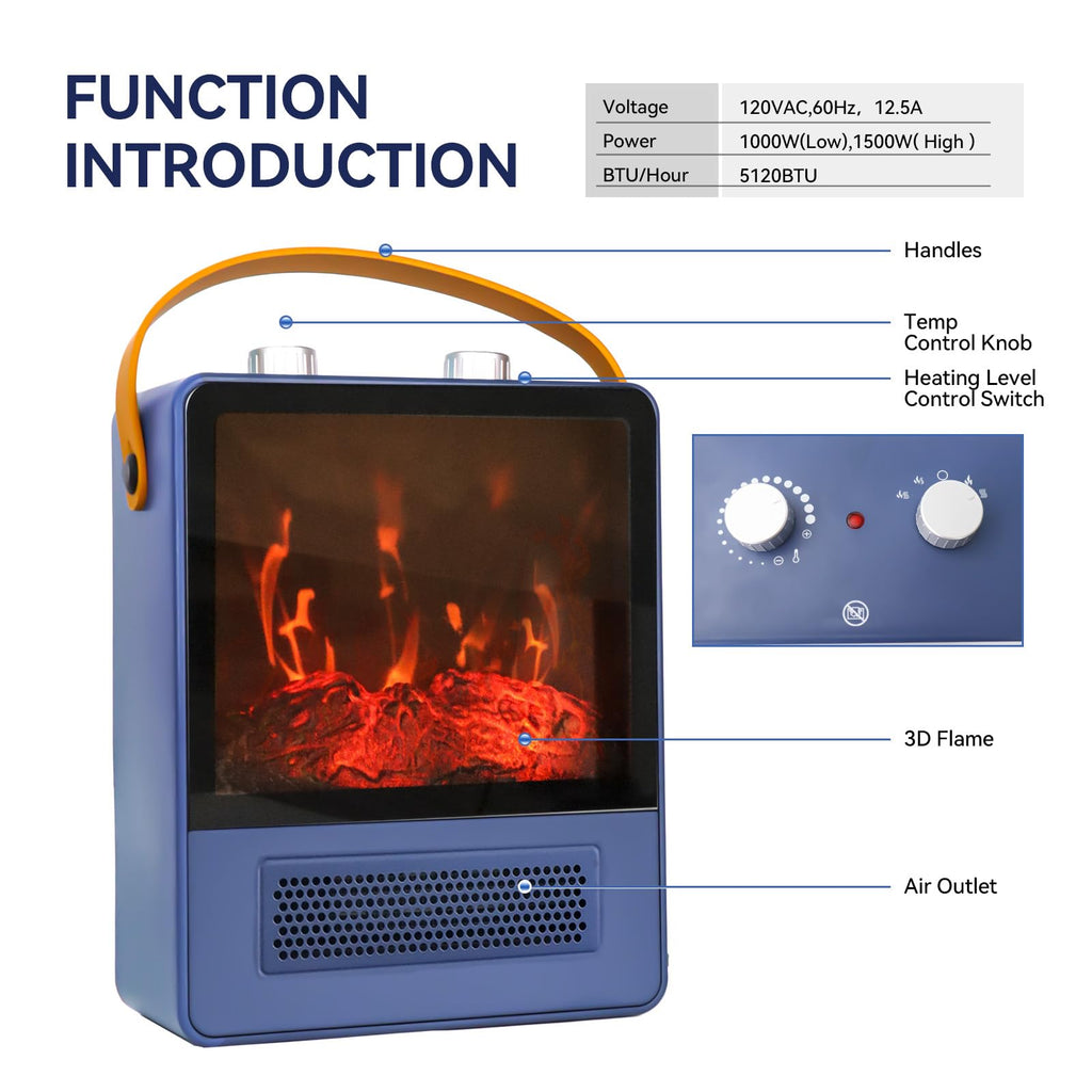 20 Inch High Velocity Floor Fan and 1500W Portable Electric Heater O6595