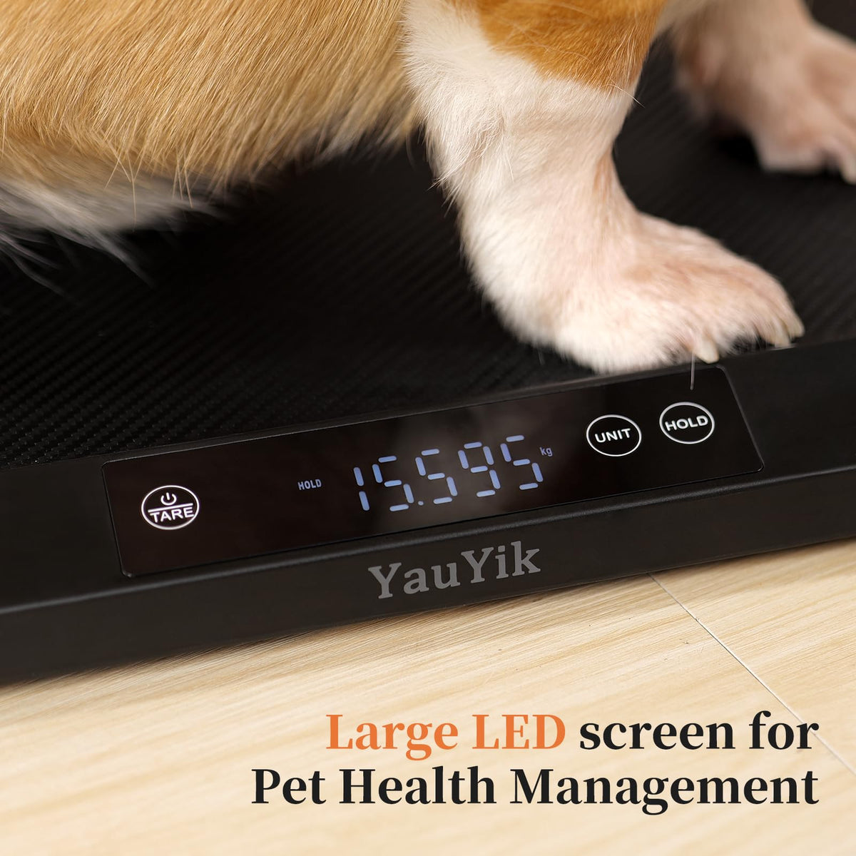 Digital Pet Scale with Non-Slip Mat, Up to 88lb, Black H510