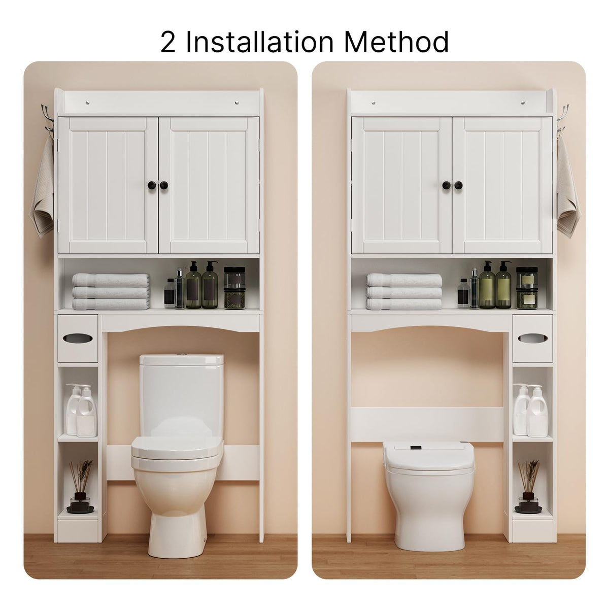 White Over The Toilet Storage Cabinet E474