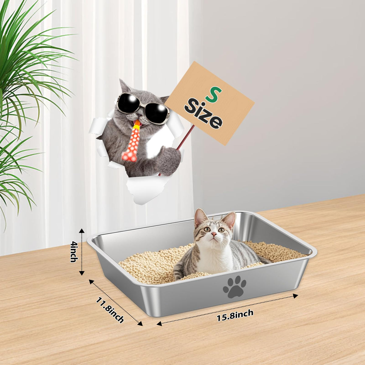 Stainless Steel Cat Litter Box Z2347