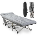 Heavy-Duty 28" Extra Wide Portable Folding Camp Cot with Mat & Carry Bag Q32799